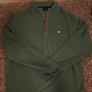 Green Quarter-Zip Pullover with Embroidered Logo